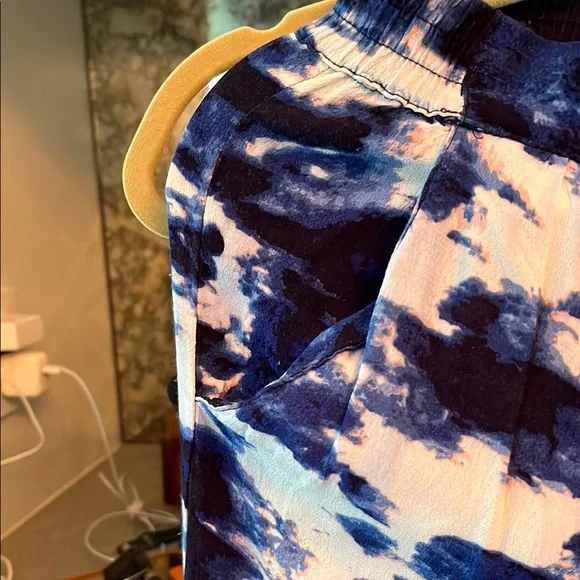 Michael Stars Navy and White Tie-Dye Pants